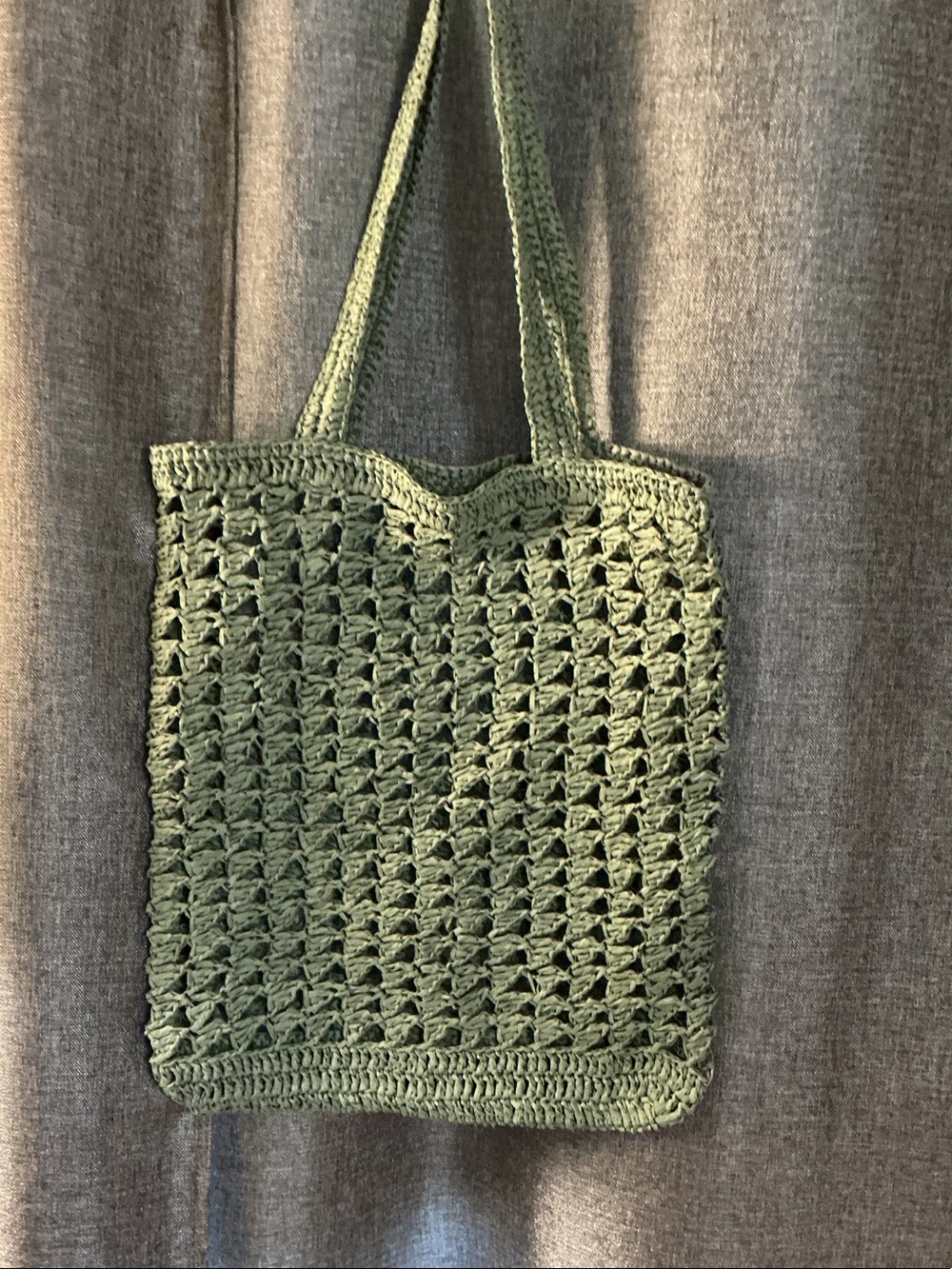 Handcrafted Crochet Tote Bag in Sage Green